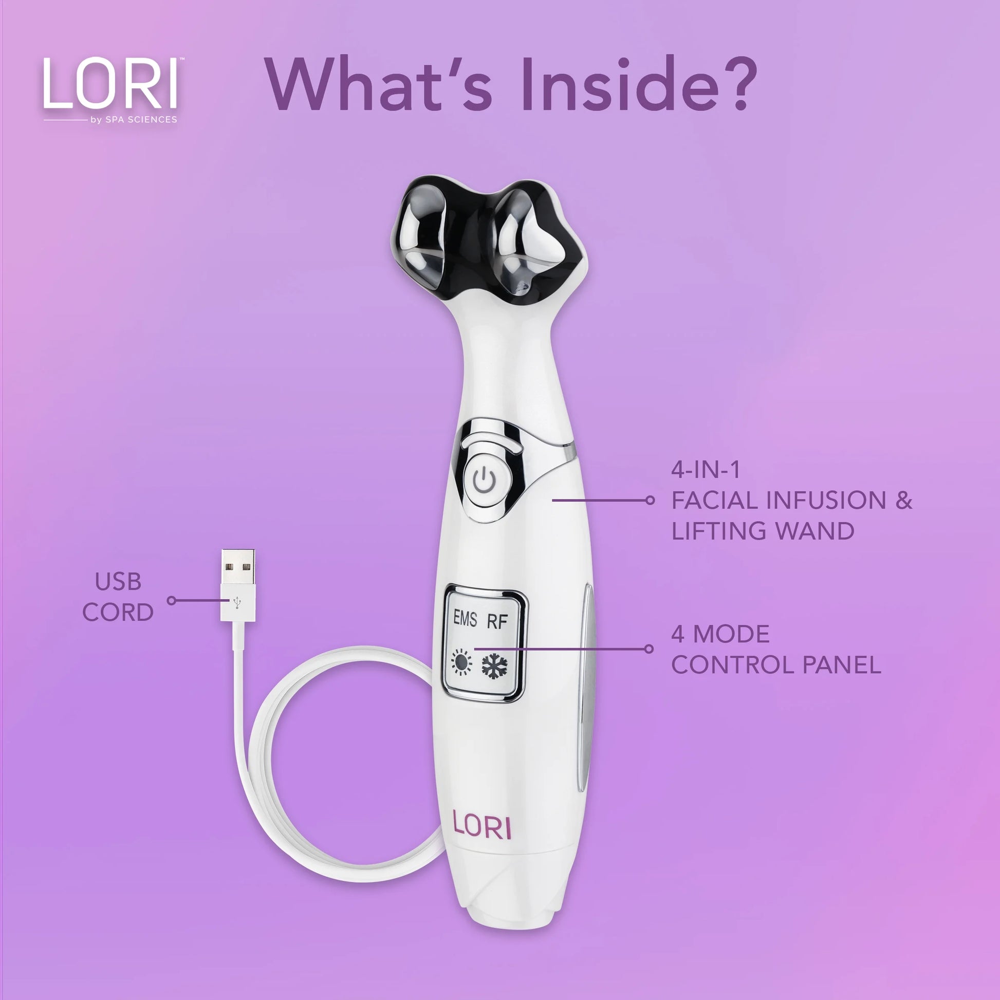 LORI: Facial Lifting & Serum Infusion Wand with Cold & Heat Therapy for Eyes & Lips