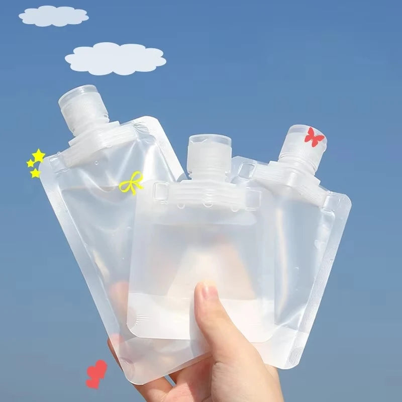 3PCS Travel Portable Size Refillable Empty Squeeze Pouch 30/50/100Ml Cosmetic Lotion Shower Gel Shampoo Dispenser Leakproof Bag