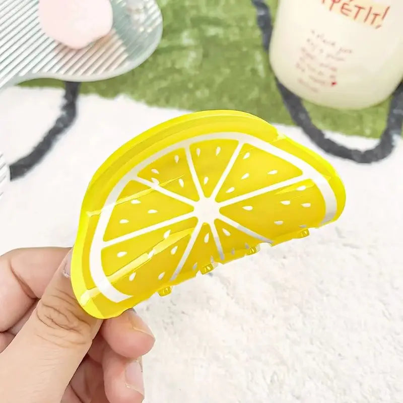 1Pc Fruit Based Acrylic Clip Creative Hair Accessory, Hair Clip at the Back of the Head, High-End Korean Version Shark Clip